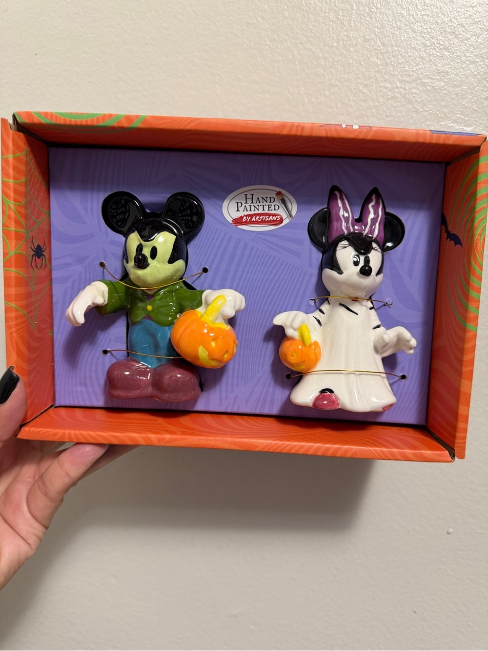 Mickey & Minnie Hand-Painted Halloween Salt & Pepper Shakers NWT